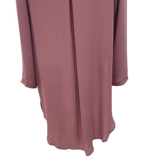 BKE Red Long Sleeve Button Down Tunic Shirt Oversized Blouse Rose Pink Large - Picture 5 of 9